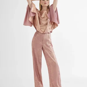 Lola Casademunt Pantalones<Pantalon recto tornasolado ROSA