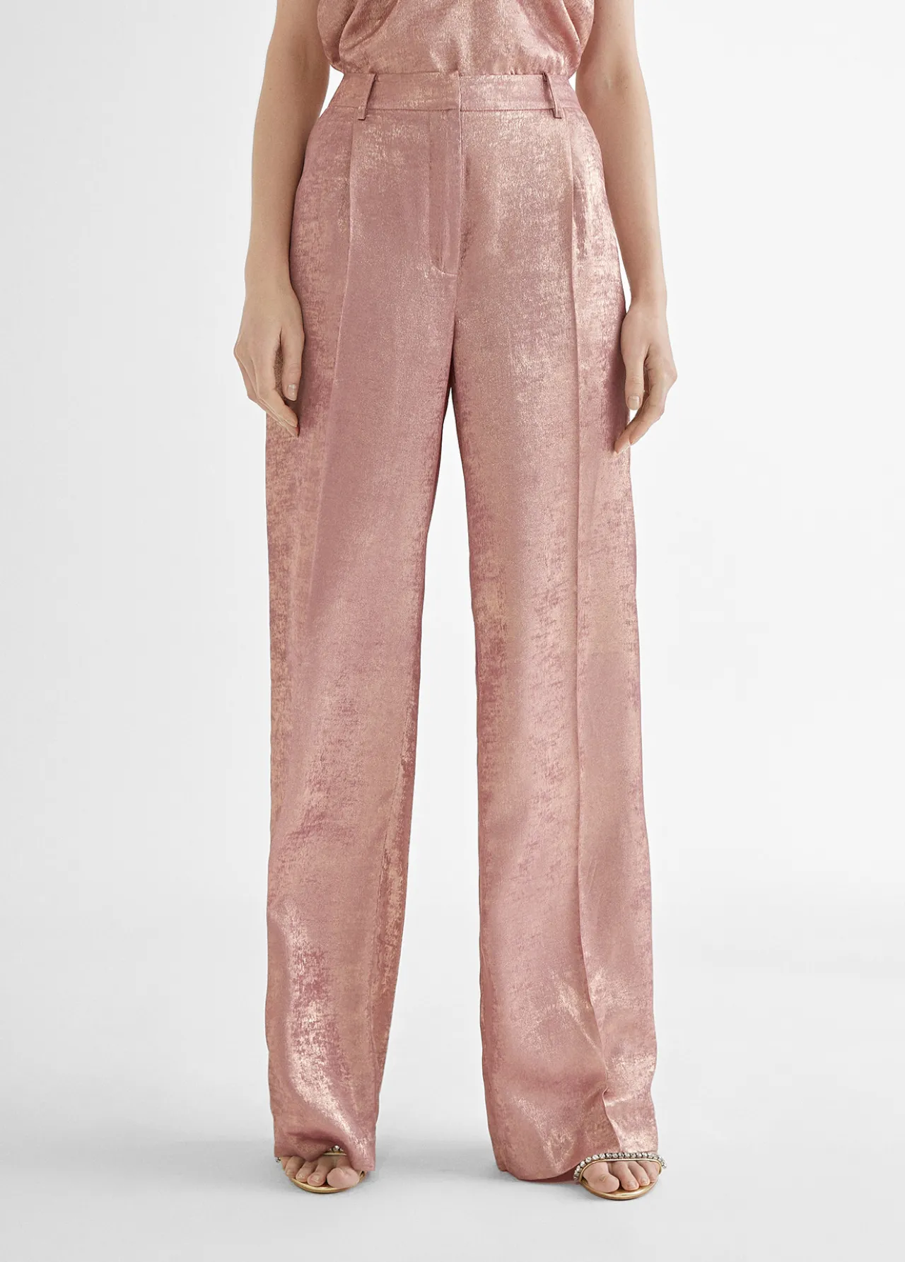 pantalon_recto_rosa_tornasolado_5.webp Lola Casademunt Pantalones<Pantalon recto tornasolado ROSA