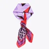 Lola Casademunt Accesorios<Pañuelo animal leopardo lilas LILA-ROJO