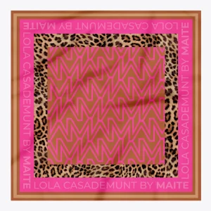 Lola Casademunt Animal Print | Bufandas Y Pañuelos<Pañuelo satinado estampado ROSA-MARRON