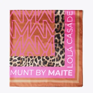 Lola Casademunt Animal Print | Bufandas Y Pañuelos<Pañuelo satinado estampado ROSA-MARRON