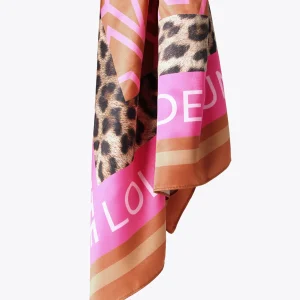 Lola Casademunt Animal Print | Bufandas Y Pañuelos<Pañuelo satinado estampado ROSA-MARRON