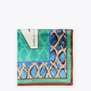 Lola Casademunt Accesorios<Pañuelo verdes y azules VERDE-AZUL