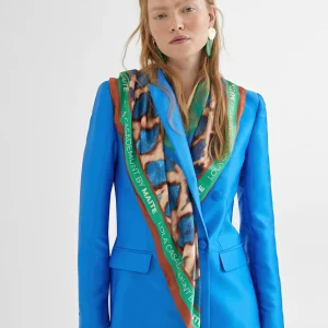 Lola Casademunt Accesorios<Pañuelo verdes y azules VERDE-AZUL