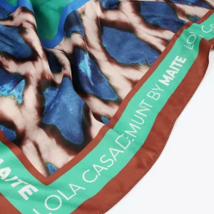 Lola Casademunt Accesorios<Pañuelo verdes y azules VERDE-AZUL