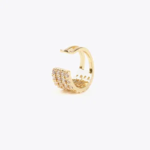 Lola Casademunt Pendientes<Pendiente piercing de cristales DORADO