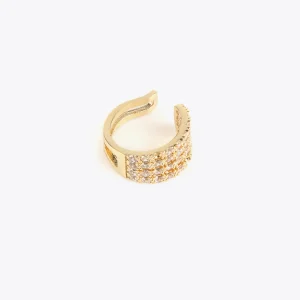Lola Casademunt Pendientes<Pendiente piercing de cristales DORADO