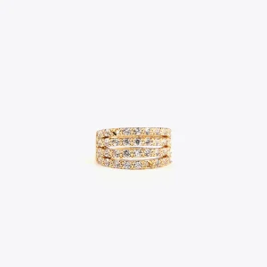 Lola Casademunt Pendientes<Pendiente piercing de cristales DORADO