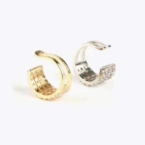 Lola Casademunt Pendientes<Pendiente piercing de cristales DORADO