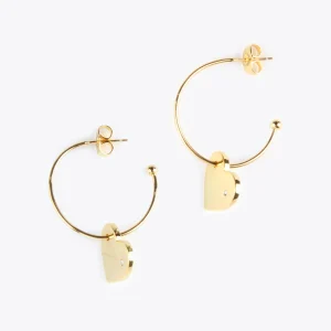 Lola Casademunt Pendientes<Pendientes aro con corazón DORADO