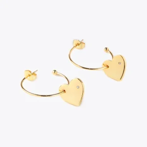 Lola Casademunt Pendientes<Pendientes aro con corazón DORADO