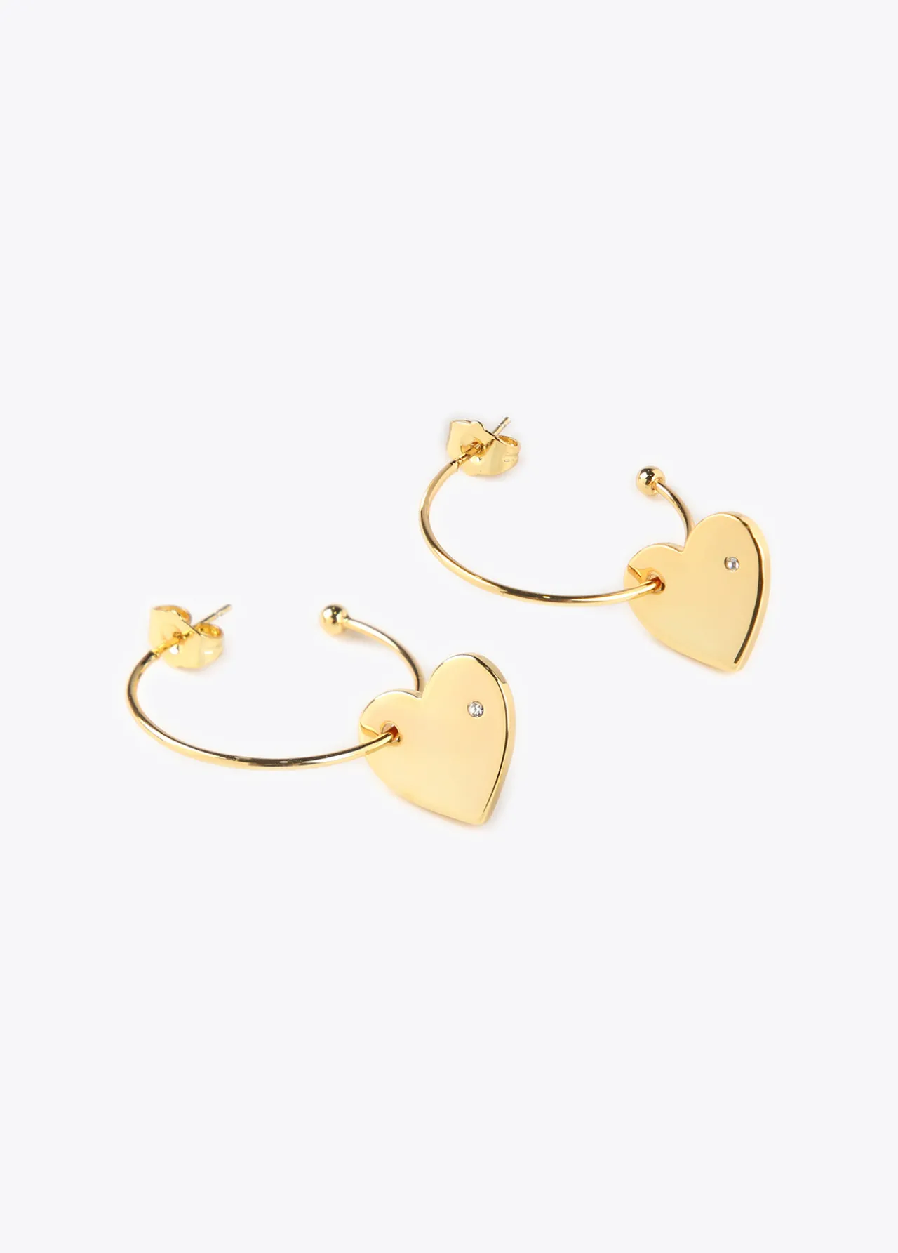pendientes_aro_con_corazn_3.webp Lola Casademunt Pendientes<Pendientes aro con corazón DORADO