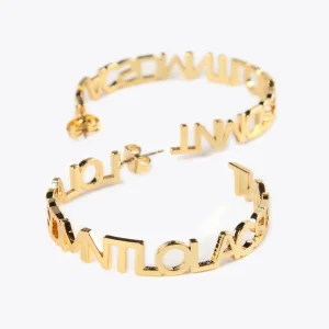 Lola Casademunt Pendientes<Pendientes aro logotipado DORADO