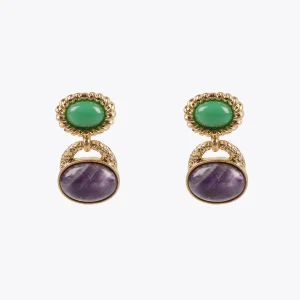 Lola Casademunt Pendientes<Pendientes bicolor VERDE-AZUL