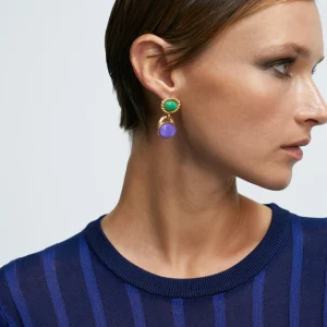 Lola Casademunt Pendientes<Pendientes bicolor VERDE-AZUL