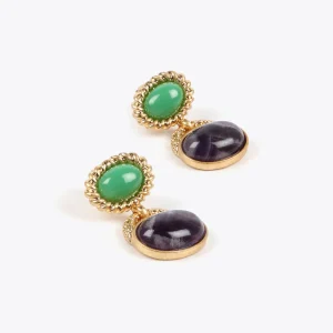 Lola Casademunt Pendientes<Pendientes bicolor VERDE-AZUL