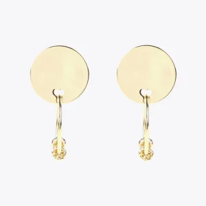 Lola Casademunt Pendientes<Pendientes botón y aro charms DORADO