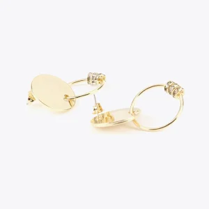 Lola Casademunt Pendientes<Pendientes botón y aro charms DORADO