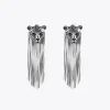 Lola Casademunt Bisuteria<Pendientes cabeza de leopardo PLATEADO