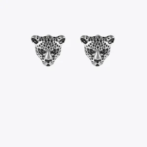 Lola Casademunt Bisuteria<Pendientes cara leopardo DORADO