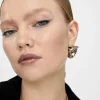 Lola Casademunt Bisuteria<Pendientes cara leopardo DORADO