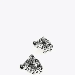 Lola Casademunt Bisuteria<Pendientes cara leopardo DORADO