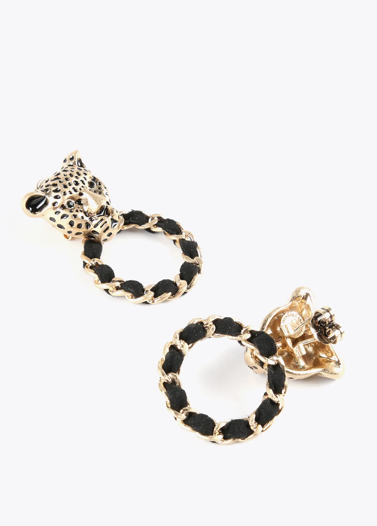 pendientes_cara_leopardo_y_aro_0.webp Lola Casademunt Bisuteria<Pendientes cara leopardo y aro DORADO