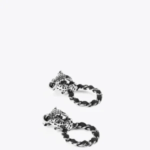 Lola Casademunt Bisuteria<Pendientes cara leopardo y aro DORADO