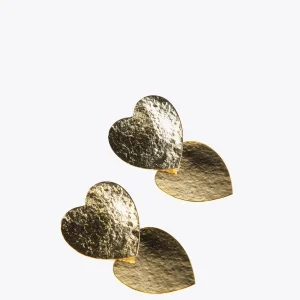 Lola Casademunt Bisuteria<Pendientes con corazones DORADO