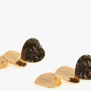 Lola Casademunt Bisuteria<Pendientes con corazones DORADO