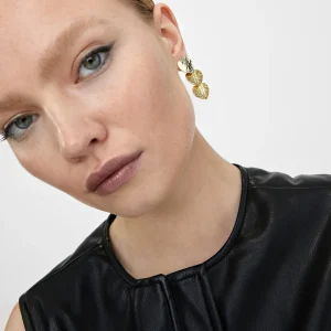 Lola Casademunt Bisuteria<Pendientes con corazones DORADO