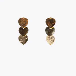 Lola Casademunt Bisuteria<Pendientes con corazones DORADO