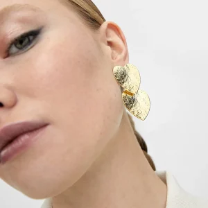 Lola Casademunt Bisuteria<Pendientes con corazones DORADO