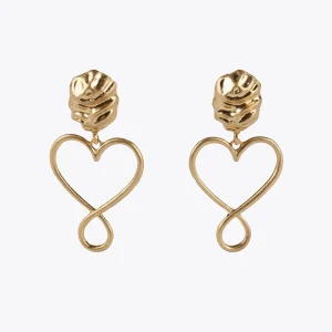 Lola Casademunt Pendientes<Pendientes corazón infinito DORADO