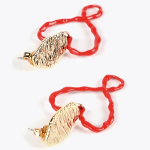 Lola Casademunt Bisuteria<Pendientes corazón lacado ROJO