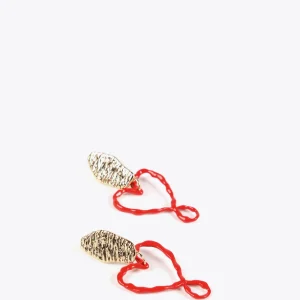 Lola Casademunt Bisuteria<Pendientes corazón lacado ROJO