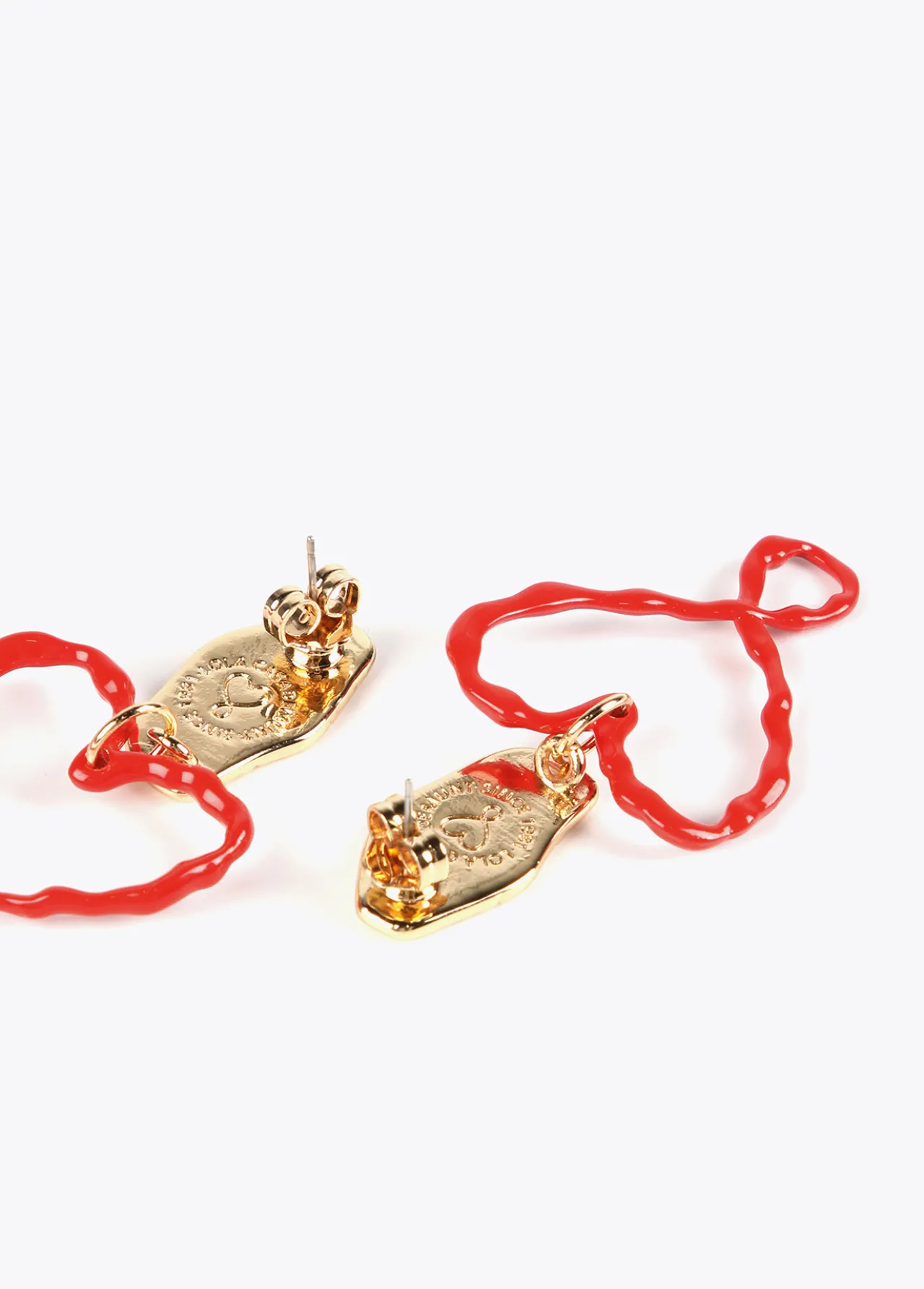 pendientes_corazn_lacado_4.webp Lola Casademunt Bisuteria<Pendientes corazón lacado ROJO