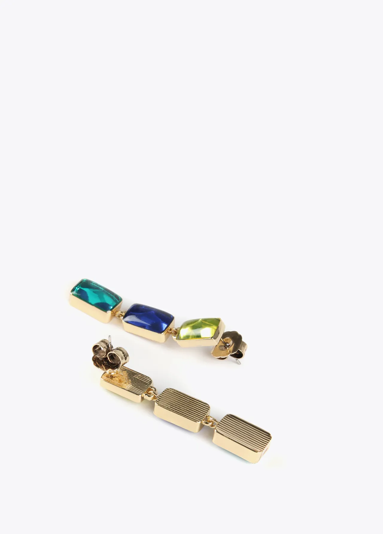 Lola Casademunt Bisuteria<Pendientes cristales de colores AZUL-AMARILLO