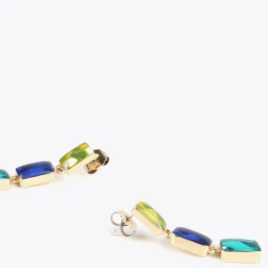 Lola Casademunt Bisuteria<Pendientes cristales de colores AZUL-AMARILLO