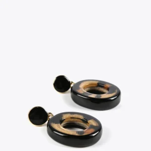 Lola Casademunt Bisuteria<Pendientes de aro animal print MARRON