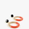 Lola Casademunt Bisuteria<Pendientes de aro bicolor MARRON-ROJO