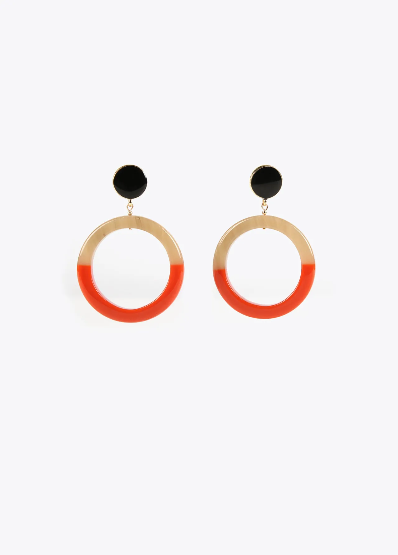 pendientes_de_aro_bicolor_2.webp Lola Casademunt Bisuteria<Pendientes de aro bicolor MARRON-ROJO