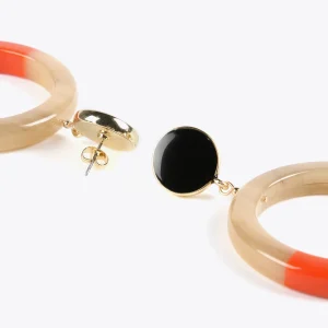 Lola Casademunt Bisuteria<Pendientes de aro bicolor MARRON-ROJO