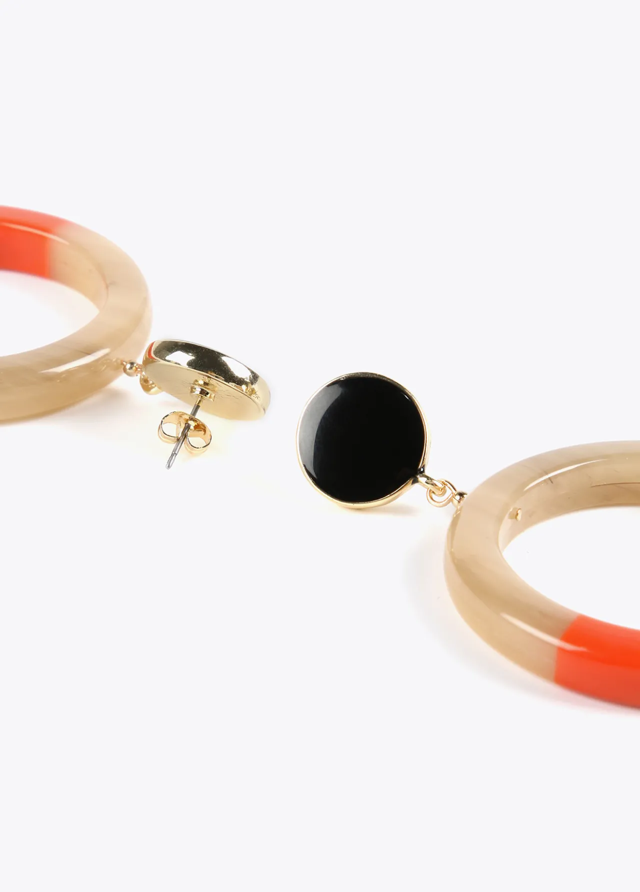 pendientes_de_aro_bicolor_4.webp Lola Casademunt Bisuteria<Pendientes de aro bicolor MARRON-ROJO