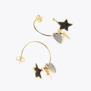 Lola Casademunt Pendientes<Pendientes de aro con charms METAL-GRIS