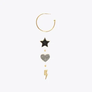 Lola Casademunt Pendientes<Pendientes de aro con charms METAL-GRIS