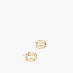 Lola Casademunt Bisuteria<Pendientes de aro con letras DORADO