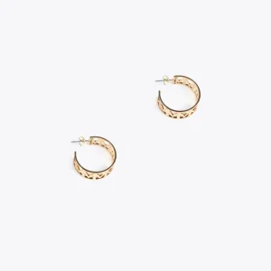 Lola Casademunt Bisuteria<Pendientes de aro con letras DORADO