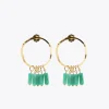 Lola Casademunt Bisuteria<Pendientes de aro con piedras naturales CORAL