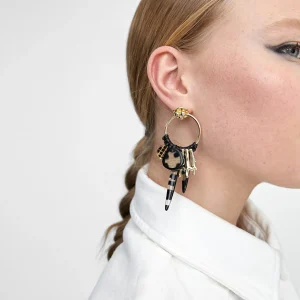 Lola Casademunt Bisuteria<Pendientes de aro estilo africanos NEGRO